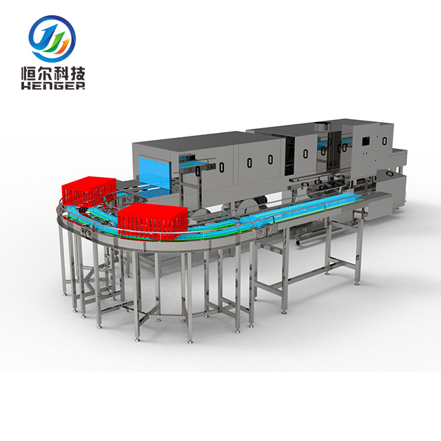 Tunnel-Type Box Washing Machine with Conveyor Line | Automatic Crate Washer Manufacturer