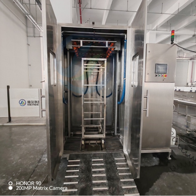Industrial Cleaning Equipment Food Stainless Steel Cart Trolley Washer Smoking Frame Washing Machine 