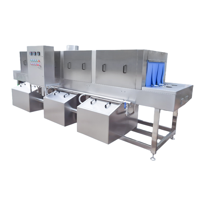 Automatic Tunnel-Type Box Washing Machine with Conveyor Line