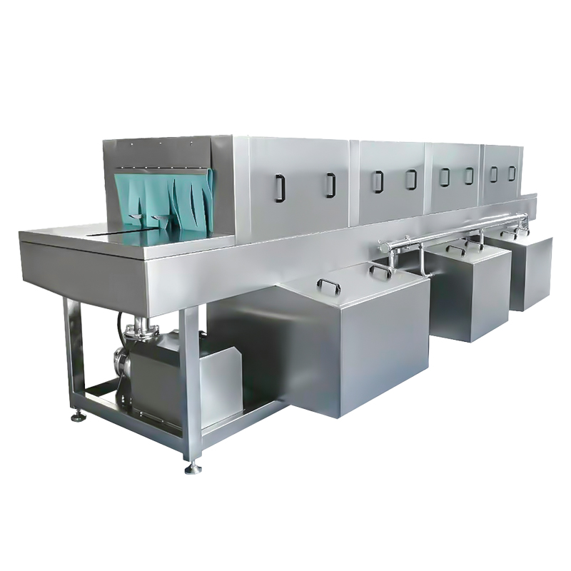 Automatic Tunnel-Type Box Washing Machine with Conveyor Line