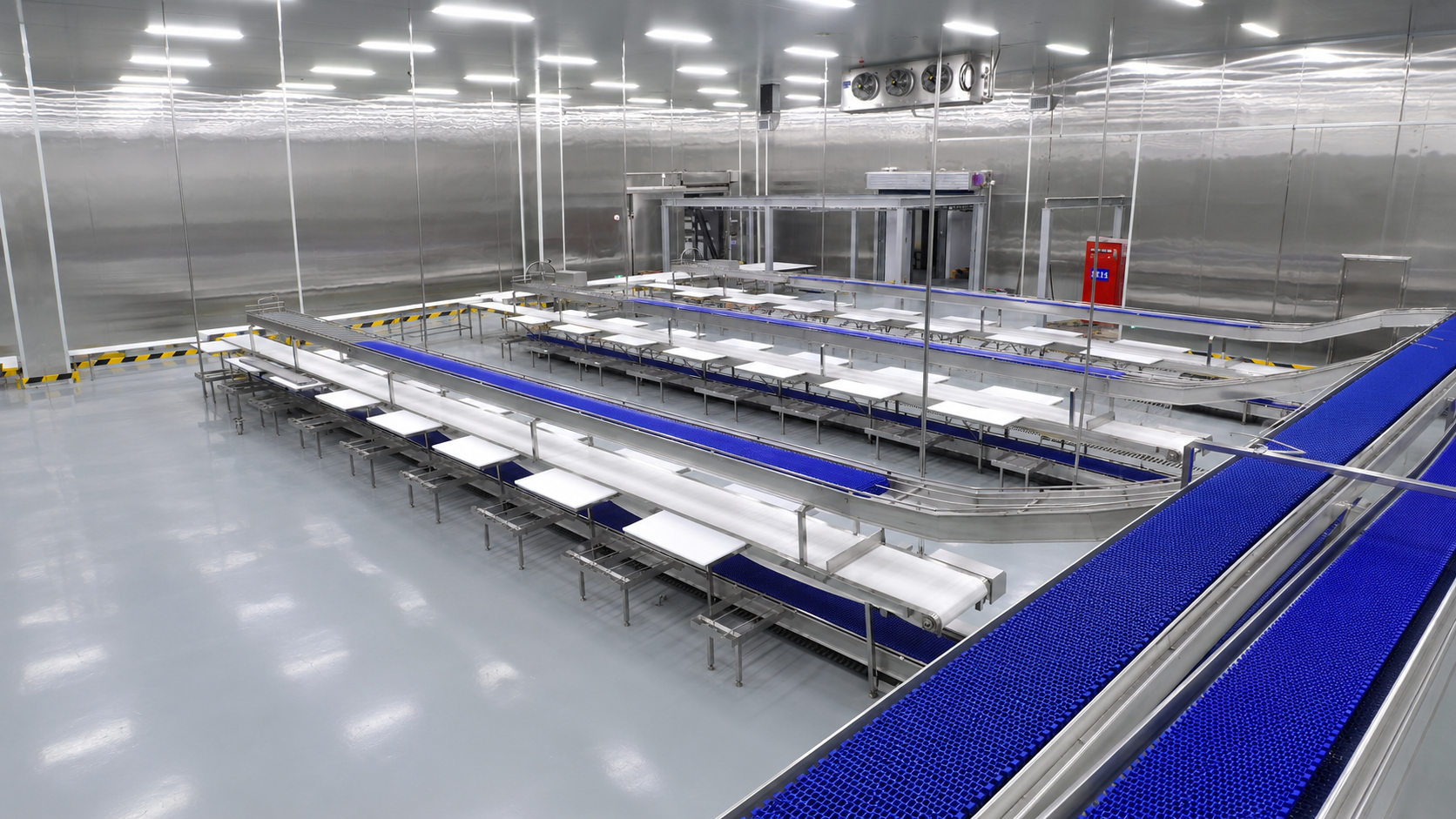 Food-Grade Meat Deboning & Cutting Conveyor Overall View